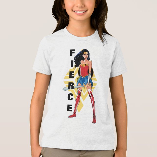 Wonder Woman With Sword - Fierce Tri-Blend Shirt (Front)