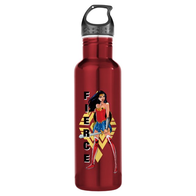 Wonder Woman With Sword - Fierce Water Bottle (Front)