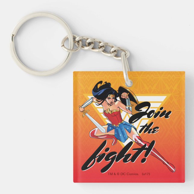 Wonder Woman With Sword - Join The Fight Keychain (Front)
