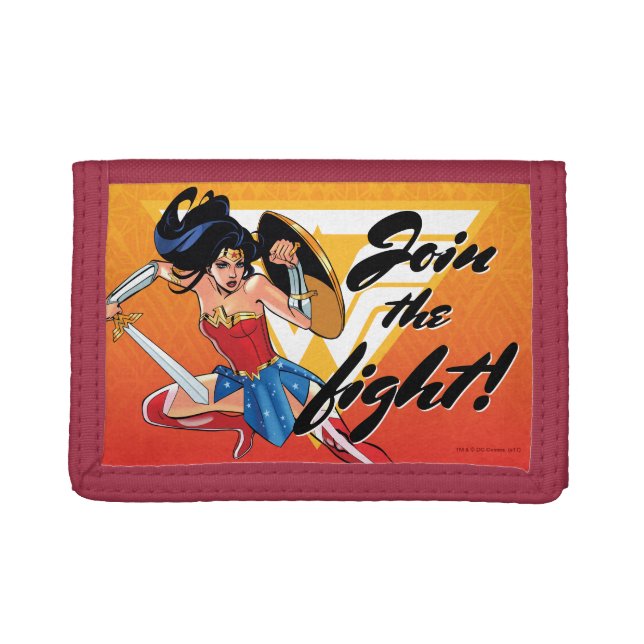 Wonder Woman With Sword - Join The Fight Trifold Wallet (Front)