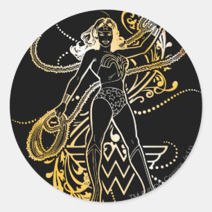 Wonder Woman Yellow Fade Classic Round Sticker