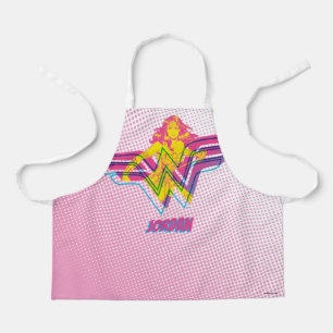 Wonder Woman Yellow-Pink Comic Art Logo Apron