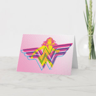 Wonder Woman Yellow-Pink Comic Art Logo Card