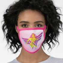 Wonder Woman Yellow-Pink Comic Art Logo Face Mask