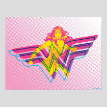 Wonder Woman Yellow-Pink Comic Art Logo Poster