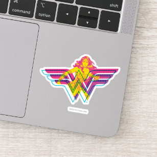 Wonder Woman Yellow-Pink Comic Art Logo Sticker