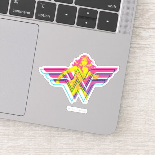 Wonder Woman Yellow_Pink Comic Art Logo Sticker