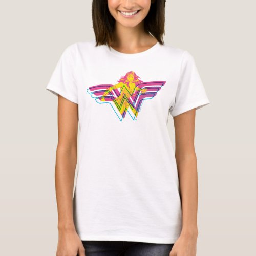 Wonder Woman Yellow_Pink Comic Art Logo T_Shirt