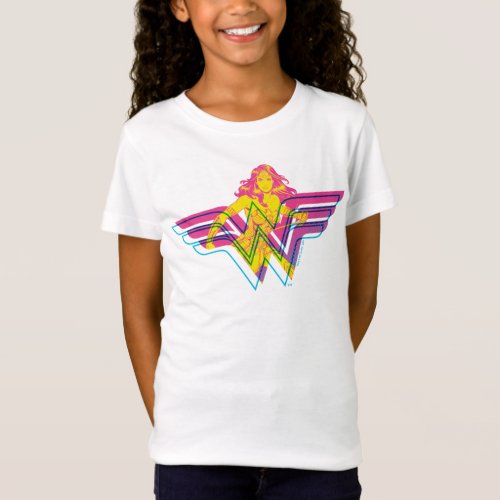 Wonder Woman Yellow_Pink Comic Art Logo T_Shirt