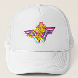 Wonder Woman Yellow-Pink Comic Art Logo Trucker Hat