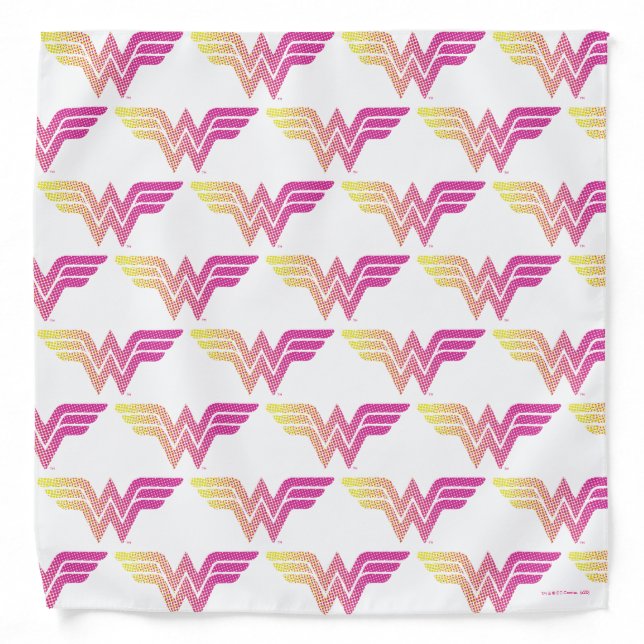 Wonder Woman Yellow-Pink Halftone Gradient Logo Bandana (Front)
