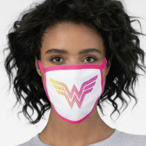 Wonder Woman Yellow-Pink Halftone Gradient Logo Face Mask