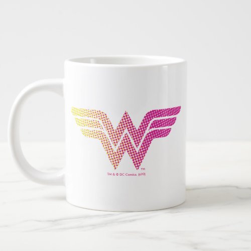 Wonder Woman Yellow_Pink Halftone Gradient Logo Giant Coffee Mug