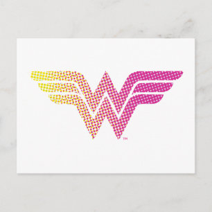 Wonder Woman Yellow-Pink Halftone Gradient Logo Invitation Postcard
