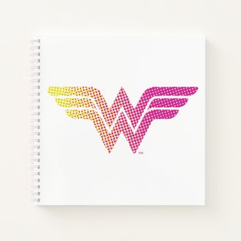 Wonder Woman Yellow-pink Halftone Gradient Logo Notebook by wonderwoman at Zazzle