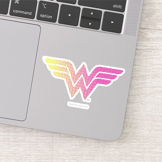 Wonder Woman Yellow-Pink Halftone Gradient Logo Sticker (Detail)