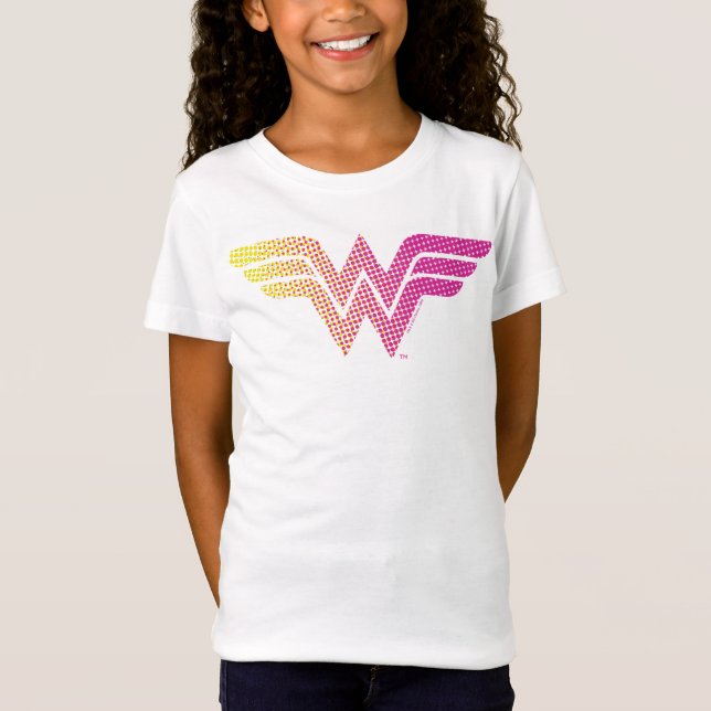 Wonder Woman Yellow-Pink Halftone Gradient Logo T-Shirt (Front)