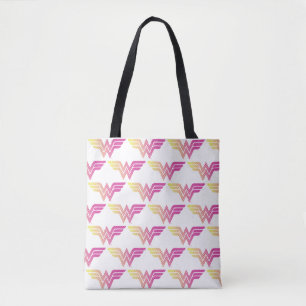 Wonder Woman Yellow-Pink Halftone Gradient Logo Tote Bag