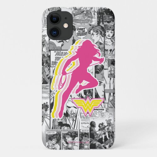 Wonder Woman Yellow_Pink Layered Silhouette iPhone 11 Case