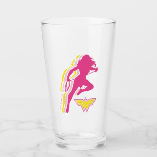Wonder Woman Yellow_Pink Layered Silhouette Glass