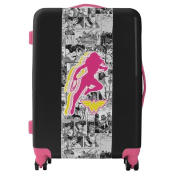 Wonder Woman Yellow-pink Layered Silhouette Luggage by wonderwoman at Zazzle