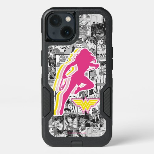 Wonder Woman Yellow_Pink Layered Silhouette iPhone 13 Case