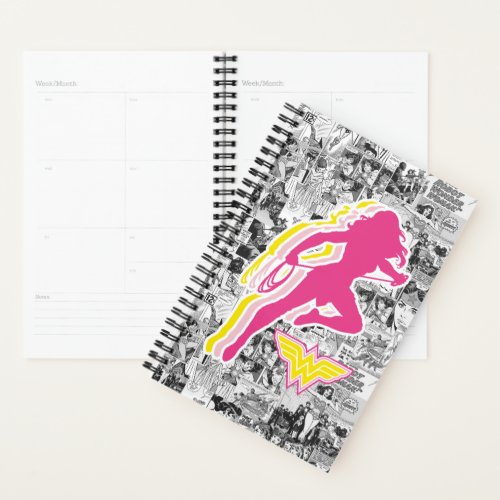 Wonder Woman Yellow_Pink Layered Silhouette Planner