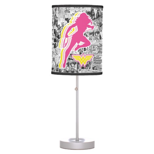 Wonder Woman Yellow_Pink Layered Silhouette Table Lamp
