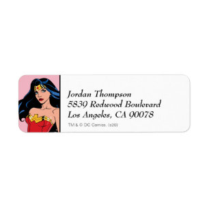 Wonder Woman You're Wonderful Valentine Label