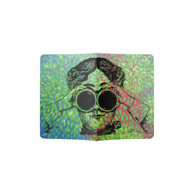 "Wonder World" - Lady with Binoculars Passport Holder (Opened)