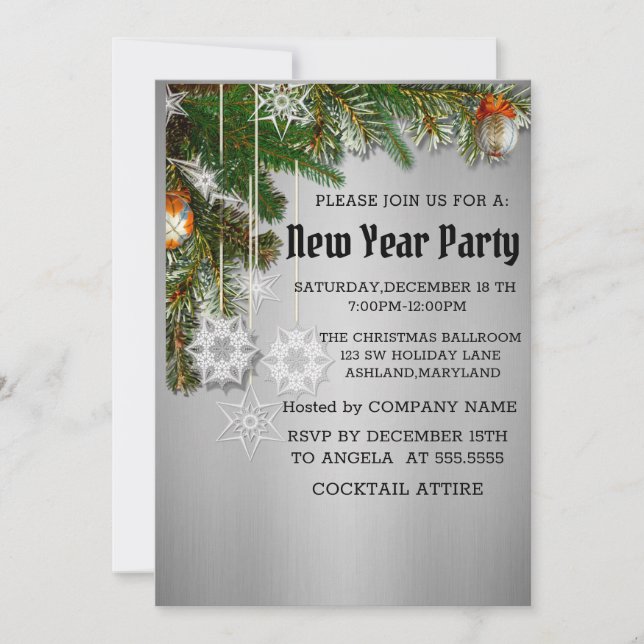 Wonderful, Amazing New Year Invitation (Front)