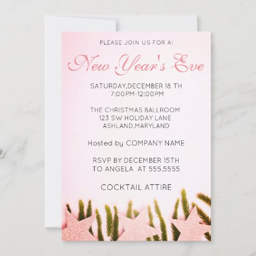 Wonderful Amazing Pink New Year  Invitation