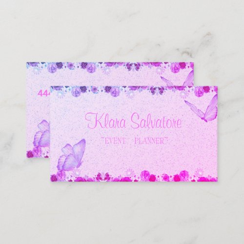 Wonderful Amazing Sweet Purple With Butterfly  Business Card