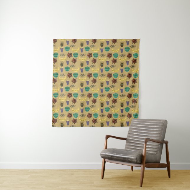 Wonderful Ancient Symbols Pattern Tapestry (In Situ)
