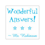 [ Thumbnail: "Wonderful Answers!" + Custom School Teacher Name Self-Inking Stamp ]