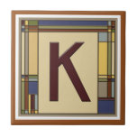 Wonderful Arts &amp; Crafts Geometric Initial K Ceramic Tile