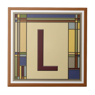 Wonderful Arts & Crafts Geometric Initial L Ceramic Tile