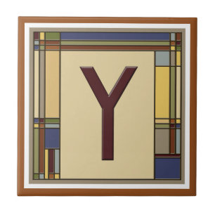 Wonderful Arts & Crafts Geometric Initial Y Tile