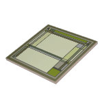 Wonderful Arts &amp; Crafts Geometric Pattern in Green Ceramic Tile