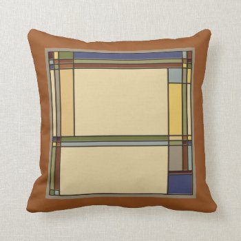 Wonderful Arts & Crafts Geometric Patterns In Fall Throw Pillow by RantingCentaur at Zazzle