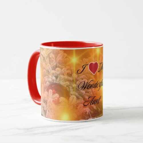 Wonderful Aunt Golden Christmas  Mug