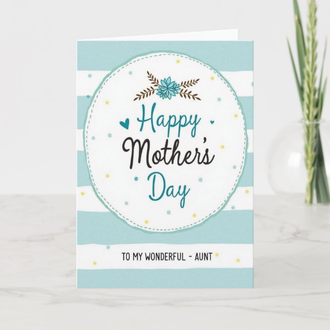 Wonderful Aunt Mothers Day Card (Front)