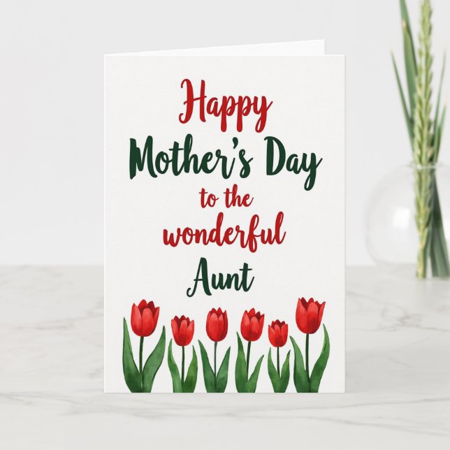 Wonderful Aunt Tulip Mother Card (Front)