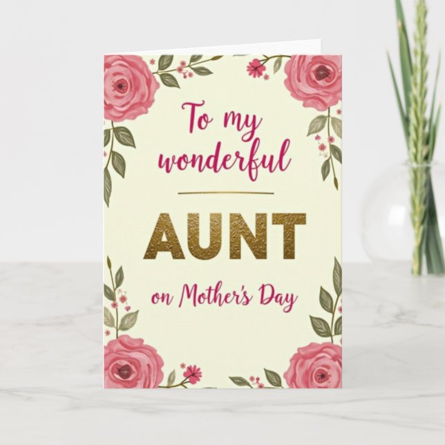 Wonderful Aunts Day Blossom Card (Front)