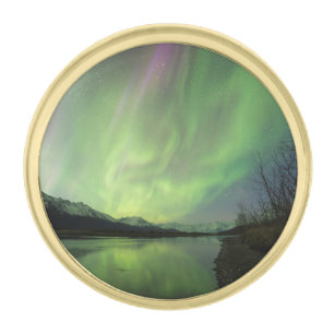 Wonderful Aurora Gold Finish Lapel Pin