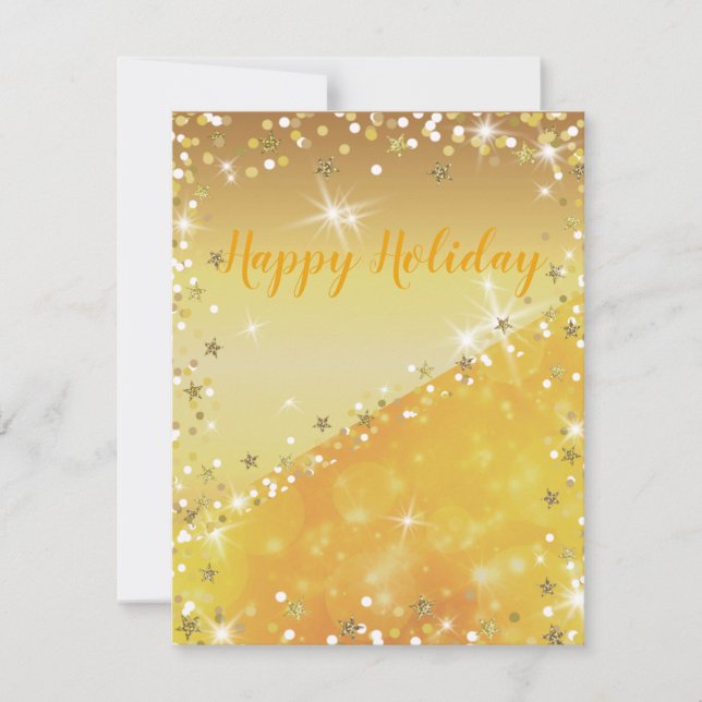 Wonderful, Awesome,Gorgeous Gold Christmas  Holiday Card (Front)