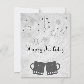 Wonderful, Awesome, Grey Christmas Cup of Tea Holiday Card