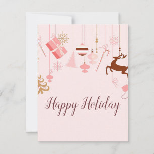 Wonderful, Awesome, Pink Christmas Holiday Card