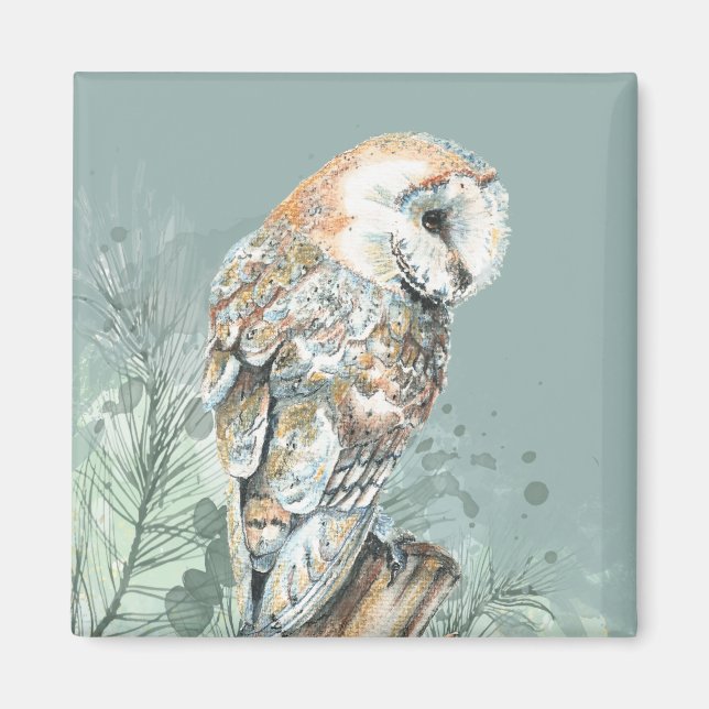  Wonderful Barn Owl Bird Wildlife Nature Art  Magnet (Front)