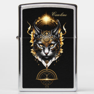 Wonderful black cat. zippo lighter